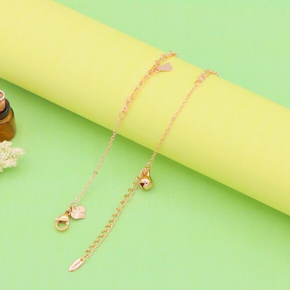 "Rose Gold Anklet with Star, Butterfly & Bell Charms, XPAL1051 - Picture 2 of 14